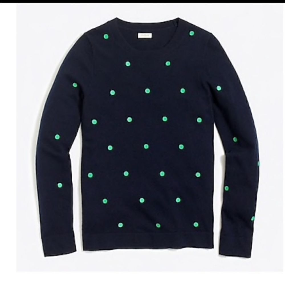 J CREW Polka Dot Teddie Sweater